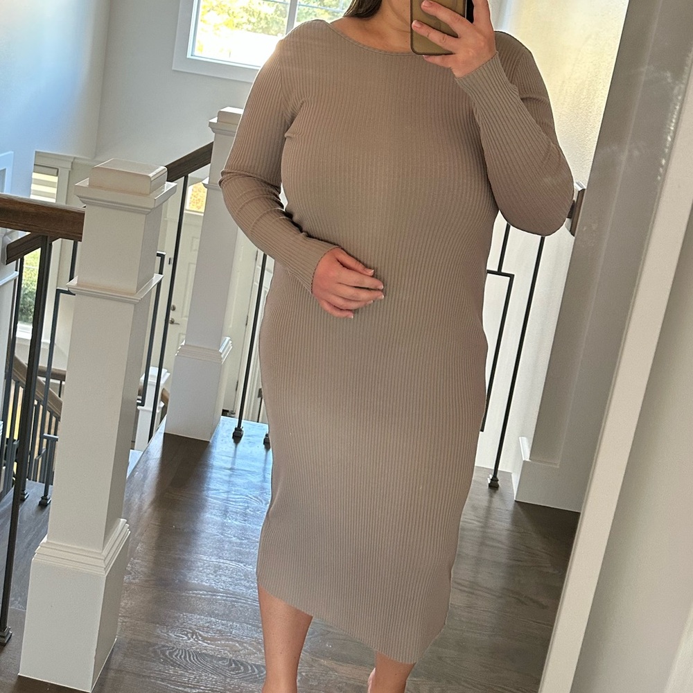 HM taupe midi dress XL